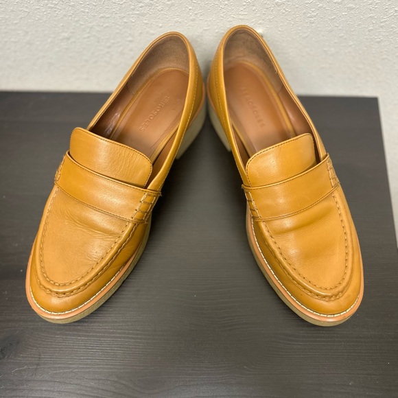 AEROSOLES Caramel Leather Loafers - Picture 2 of 4